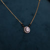 Round Halo Lab Grown Diamond Mangalsutra Pendant – Elegant Modern Design in Yellow Gold