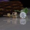 1.50CT Each Round Lab Grown Diamond Stud Earrings 14K Yellow Gold | IGI Certified Screw Back