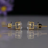 1.50CT Each Round Lab Grown Diamond Stud Earrings 14K Yellow Gold | IGI Certified Screw Back