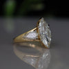 Marquise Cut Lab Grown Diamond Ring with Side Pear Stones 14K  Gold Engagement Ring