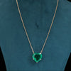 Heart Shape Columbian  Emerald Pendant Necklace – 18K Gold  Elegant Minimal Jewelry