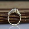 Marquise Cut Lab Grown Diamond Ring with Side Pear Stones 14K  Gold Engagement Ring