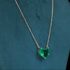 Heart Shape Columbian  Emerald Pendant Necklace – 18K Gold  Elegant Minimal Jewelry