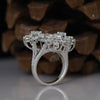 Floral Cluster Lab Grown Diamond Statement Ring in 14 White Gold | Unique Designer Ring