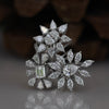 Floral Cluster Lab Grown Diamond Statement Ring in 14 White Gold | Unique Designer Ring