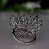 Floral Cluster Lab Grown Diamond Statement Ring in 14 White Gold | Unique Designer Ring