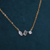 Marquise Emerald Round  Lab Grown Diamond  Minimal Gold Chain Pendant Gift for Her