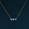 Marquise Emerald Round  Lab Grown Diamond  Minimal Gold Chain Pendant Gift for Her