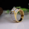 2 carat IGI Certified Portuguese Cut Lab Grown Diamond Men's Ring in 18kt Gold