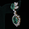 Russion Stone & Marquise , Round Lab Grown Diamond Drop Earrings in 18K Gold | Designer Bridal Earrings