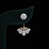 Elegant Round Lab Grown Diamond Stud & Pear Fan Jacket Earrings in 14K Gold Earrings