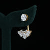 Elegant Round Lab Grown Diamond Stud & Pear Fan Jacket Earrings in 14K Gold Earrings