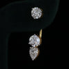 Round & Pear Cut Lab Diamond Drop Earrings in 14K Gold | Elegant Dangle Earrings