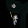Round & Pear Cut Lab Diamond Drop Earrings in 14K Gold | Elegant Dangle Earrings