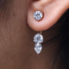 Round & Pear Cut Lab Diamond Drop Earrings in 14K Gold | Elegant Dangle Earrings