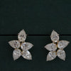 Luxury Floral Pear Lab Grown Diamond Stud 14K Yellow Gold Earring