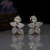 Luxury Floral Pear Lab Grown Diamond Stud 14K Yellow Gold Earring