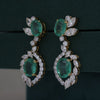 Russion Stone & Marquise , Round Lab Grown Diamond Drop Earrings in 18K Gold | Designer Bridal Earrings