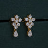 Floral Round & Pear Lab Grown Diamond Drop Earrings – 18K Gold  Elegant Stud Drops