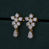 Floral Round & Pear Lab Grown Diamond Drop Earrings – 18K Gold  Elegant Stud Drops