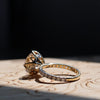 Round Cut Lab Grown Diamond Engagement Ring with Hidden Halo – 18K Gold Band
