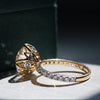 Round Cut Lab Grown Diamond Engagement Ring with Hidden Halo – 18K Gold Band