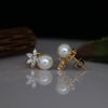 Pearl and Marquise shape Lab Grown Diamond Fancy Earring