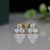 Cluster Round Lab Grown Diamond Stud Earrings in 14K Yellow Gold for Women