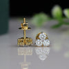 Cluster Round Lab Grown Diamond Stud Earrings in 14K Yellow Gold for Women