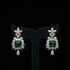 Lab-Grown Diamond Earrings with Green Emerald