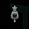 Lab-Grown Diamond Earrings with Green Emerald