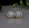 Round Brilliant Shape Lab Grown Diamond Detachable Stud with Halo Earring