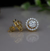 Round Brilliant Shape Lab Grown Diamond Detachable Stud with Halo Earring