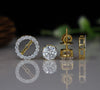 Round Brilliant Shape Lab Grown Diamond Detachable Stud with Halo Earring