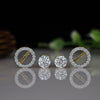 Round Brilliant Shape Lab Grown Diamond Detachable Stud with Halo Earring