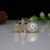 1.00 Ct Round Shape Lab Grown Diamond Detachable Halo Stud