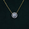 1.28 CT D VS1 IGI Round Shape Halo Diamond Pendant with Chain