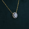 1.28 CT D VS1 IGI Round Shape Halo Diamond Pendant with Chain