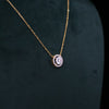1.28 CT D VS1 IGI Round Shape Halo Diamond Pendant with Chain