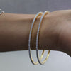 Elegant Lab Grown Diamond Thin Bangles – Sleek Open-Set Design in Yellow Gold