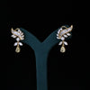 Luxury Lab Grown Diamond Feather Drop Earrings in 14K Yellow Gold | Elegant Statement Earrings