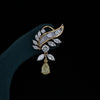 Luxury Lab Grown Diamond Feather Drop Earrings in 14K Yellow Gold | Elegant Statement Earrings