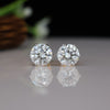 Classic Solitaire Round Lab Grown Diamond Stud Earrings in 18K Yellow Gold