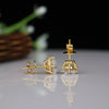 Classic Solitaire Round Lab Grown Diamond Stud Earrings in 18K Yellow Gold