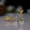 75 Pointer Round Lab Grown Diamond Solitaire Stud Earrings in 14K Yellow Gold