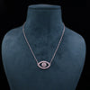 Evil Eye Lab Grown Diamond Pendant Necklace – 14K White Gold , Protective Jewelry