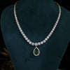 Luxury Lab Grown Diamond Tennis Necklace with Changeable Gemstone Pendant  Gold Jewelry