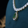 Luxury Lab Grown Diamond Tennis Necklace with Changeable Gemstone Pendant  Gold Jewelry