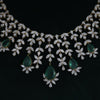 Luxury Russion Emerald & Lab Diamond Bridal Necklace Set – 14K Gold