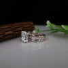 Luxury Two Tone Lab Grown Diamond Bridal Ring Set | Round Solitaire Engagement Ring